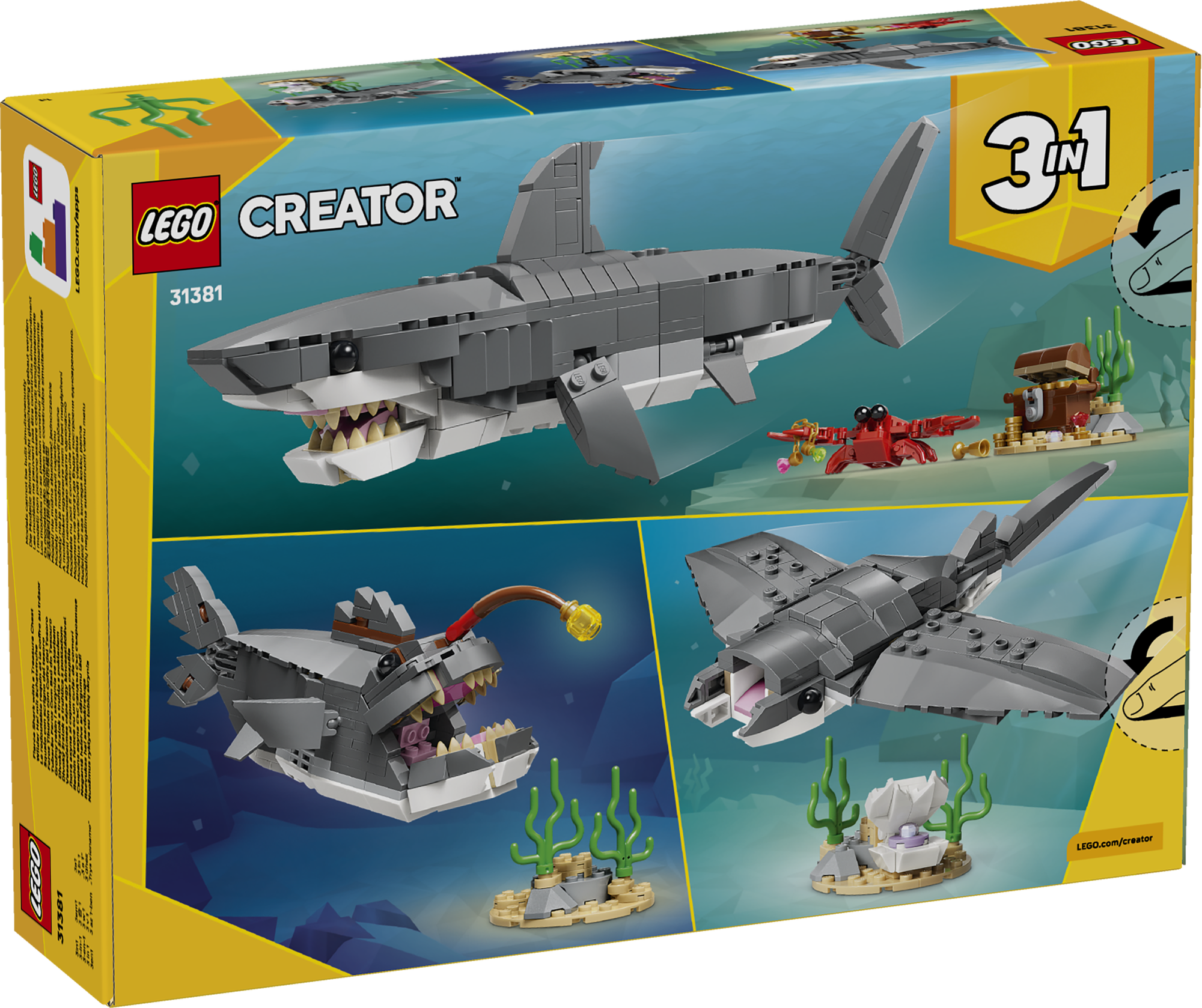 LEGO 31381 Wilder Hai mit Schatztruhe