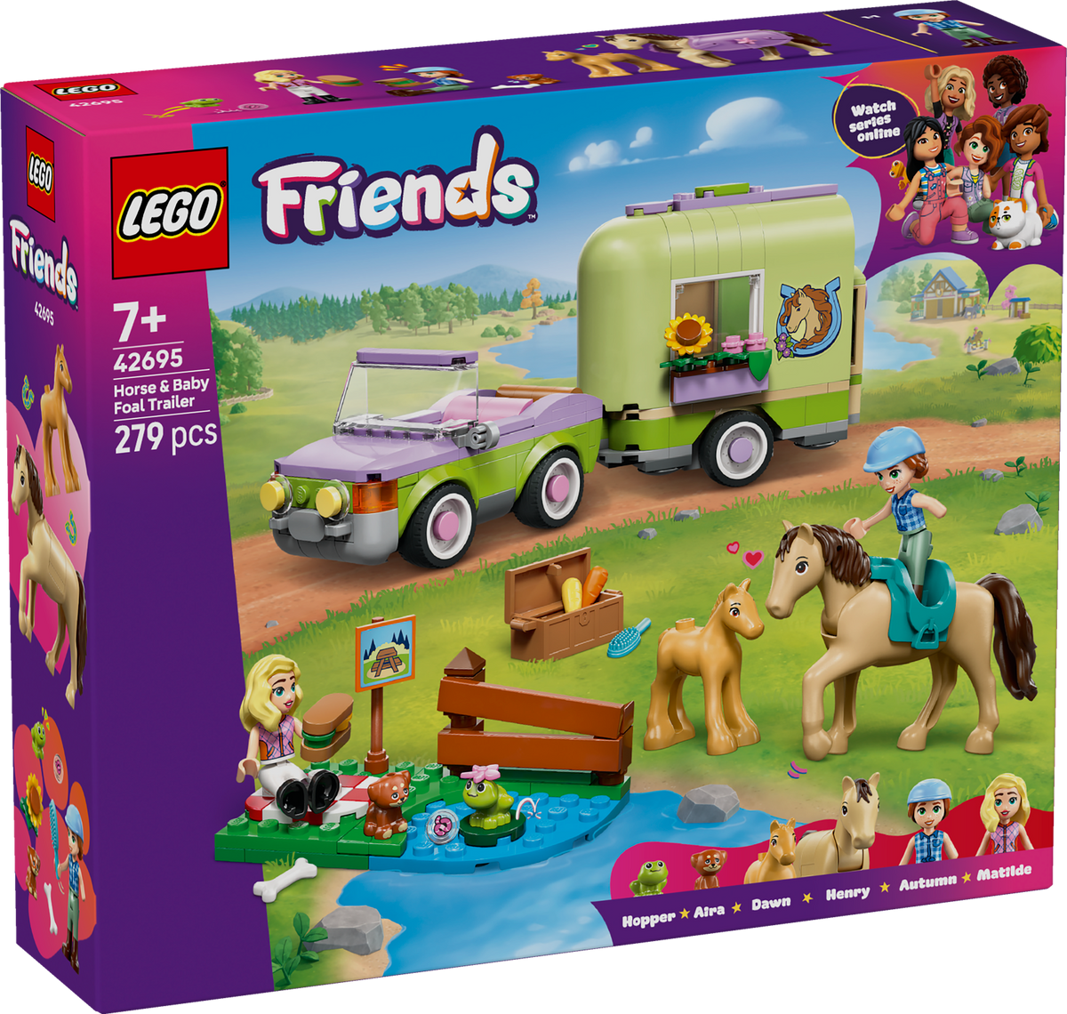 LEGO 42695 Pferd und Fohlen mit Pferdeanhänger