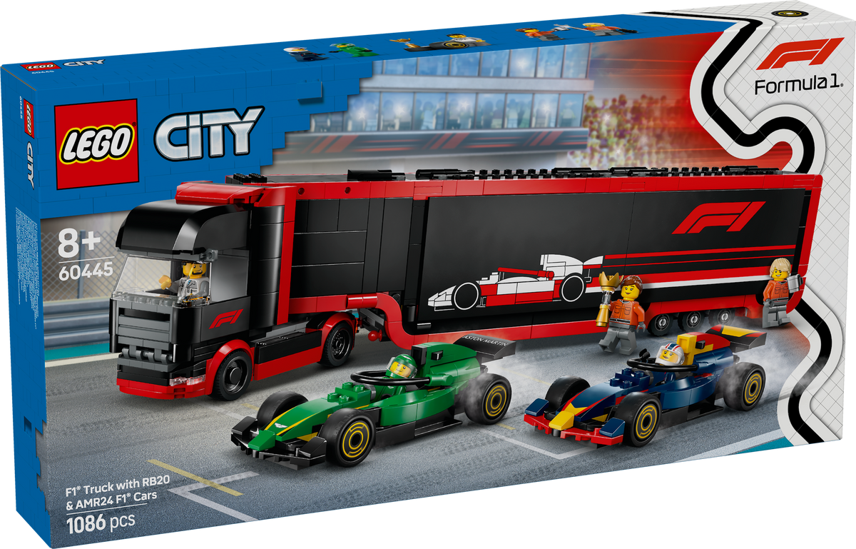 LEGO 60445 F1® Transporter mit RB20 & AMR24 F1® Rennautos