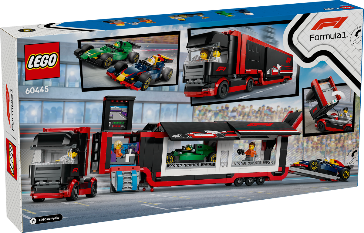 LEGO 60445 F1® Transporter mit RB20 & AMR24 F1® Rennautos