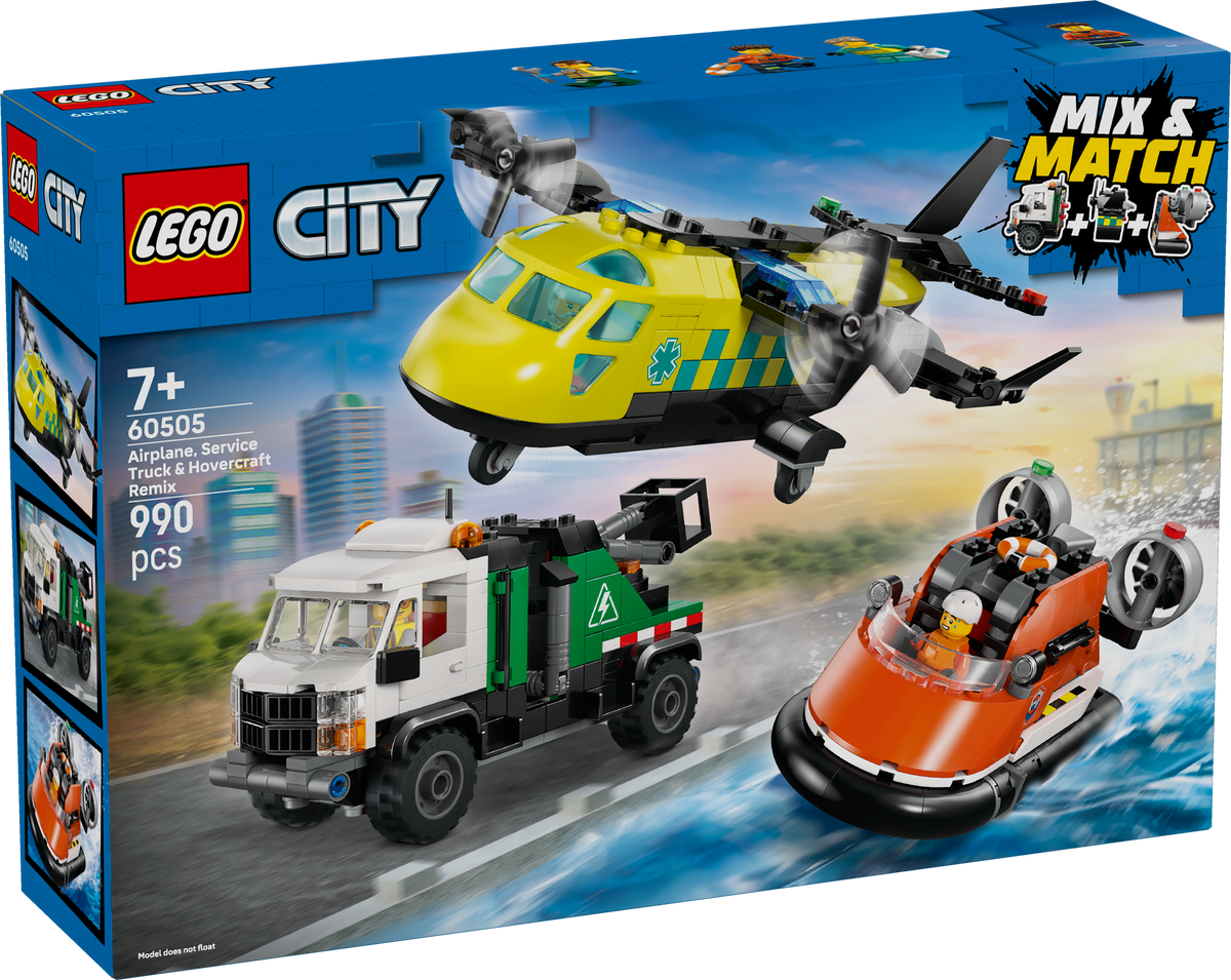 LEGO 60505 Kombinationsset mit Flugzeug, Wartungsfahrzeug und Luftkissenboot