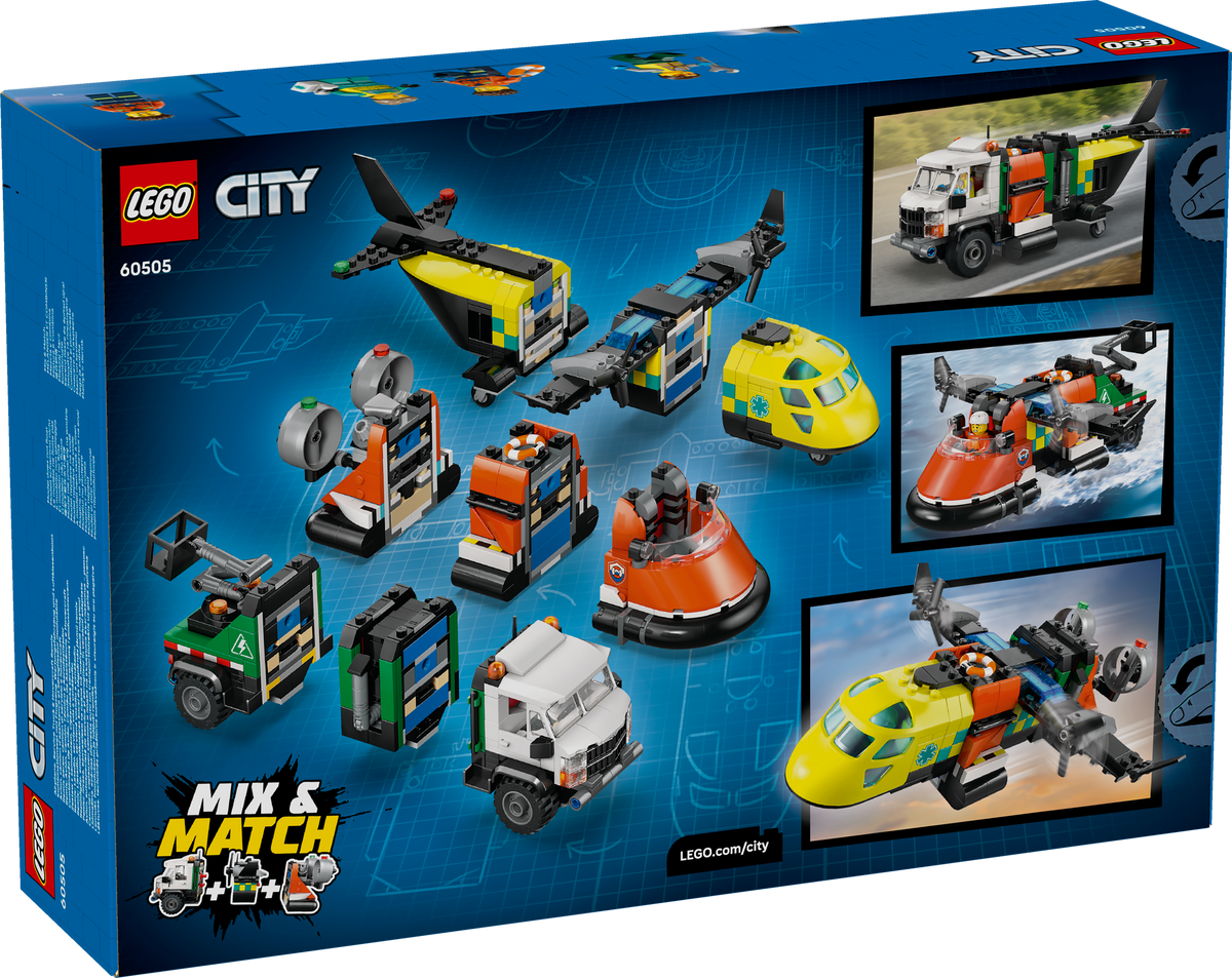 LEGO 60505 Kombinationsset mit Flugzeug, Wartungsfahrzeug und Luftkissenboot